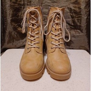 Telluride Clothing Co Bonanza Ochre Workboot Combat Boots Women US 8.5